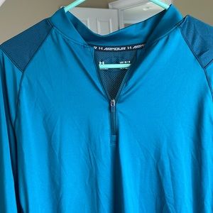 Teal-ish blue Under Armour top with zipper *Discounted shipping*